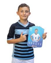 Load image into Gallery viewer, Creator Series 25 English League Monthly Star finished card held for scale