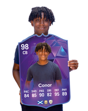 Load image into Gallery viewer, Creator Series 26 Final Whistle finished card held for scale