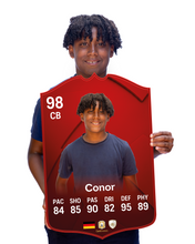 Load image into Gallery viewer, Creator Series 26 German League Monthly Star finished card held for scale
