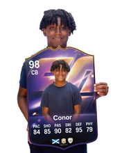 Load image into Gallery viewer, Creator Series 26 Fan Favourite finished card held for scale