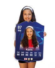 Load image into Gallery viewer, Creator Series 26 European Champions Knockout Journey finished card held for scale