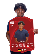 Load image into Gallery viewer, Creator Series 25 German League Monthly Star finished card held for scale
