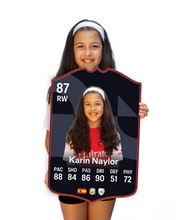 Load image into Gallery viewer, Creator Series 25 Spanish League Monthly Star finished card held for scale

