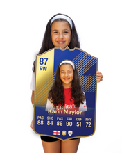 Load image into Gallery viewer, Creator Series 25 Season XI (2018 Retro) finished card held for scale
