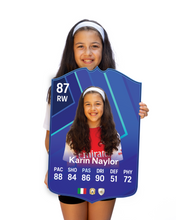 Load image into Gallery viewer, Creator Series 25 Italian League Monthly Star finished card held for scale
