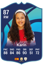Load image into Gallery viewer, Creator Series 26 Spanish Women's League Monthly Star finished personalised football card example
